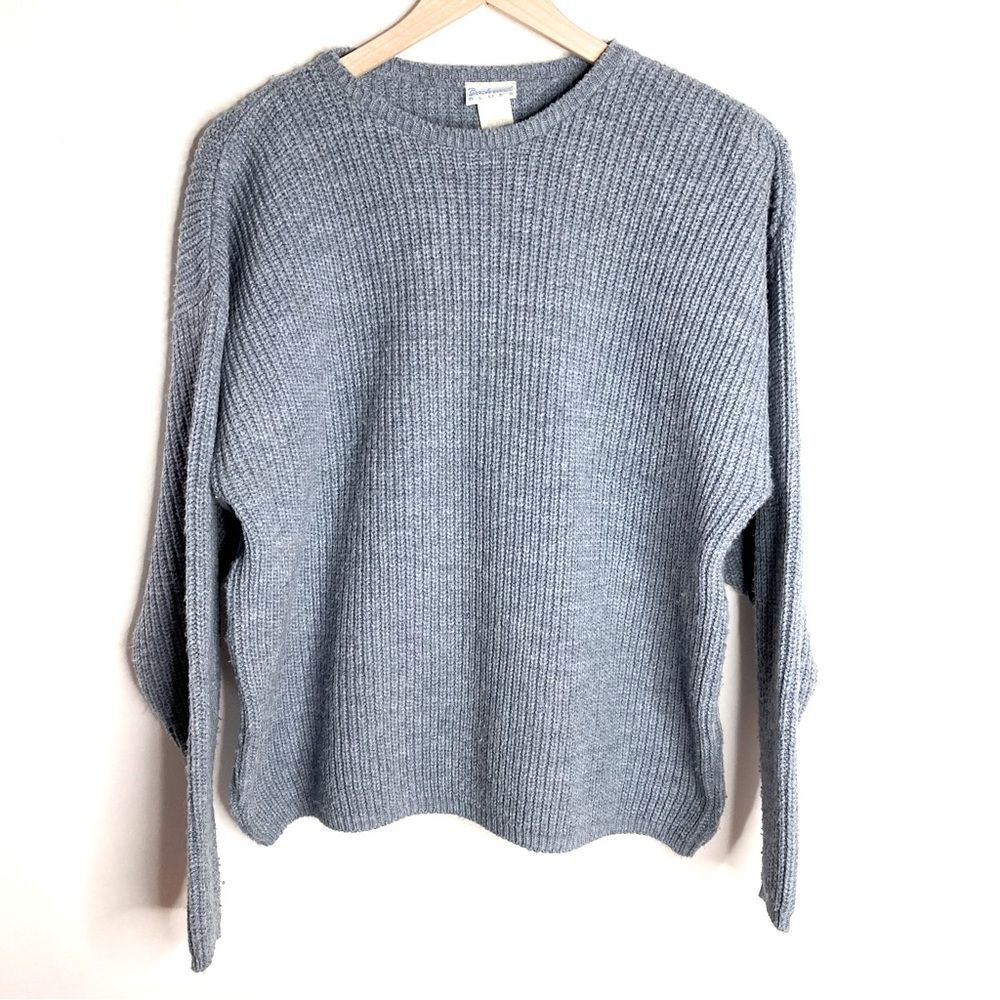 Vintage Backroad Blues Light Blue Oversized Sweater Medium Thick 80s 90s